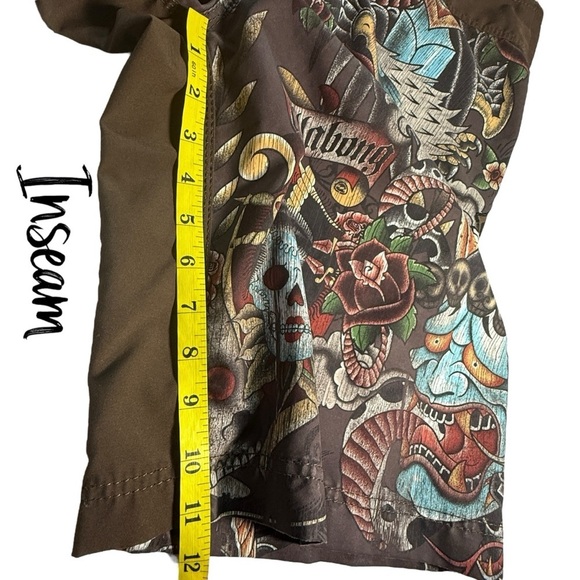 Billabong Mexico Bali Lotus Flower Cobra Snake Eagle Talon Surf Board Shorts 32 - Picture 10 of 16